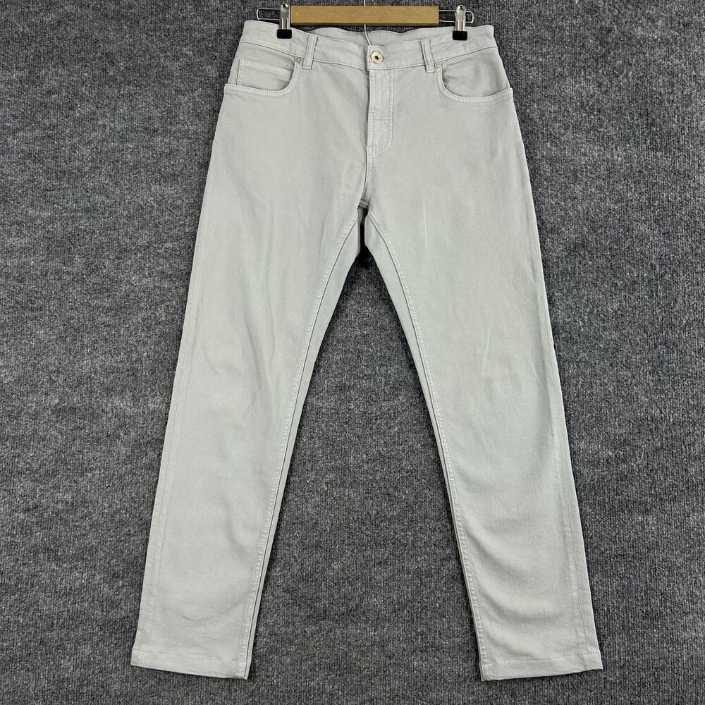 Eleventy Jeans Mens 33 Platinum Slim Tapered Gray Denim Italy Stretch Preppy